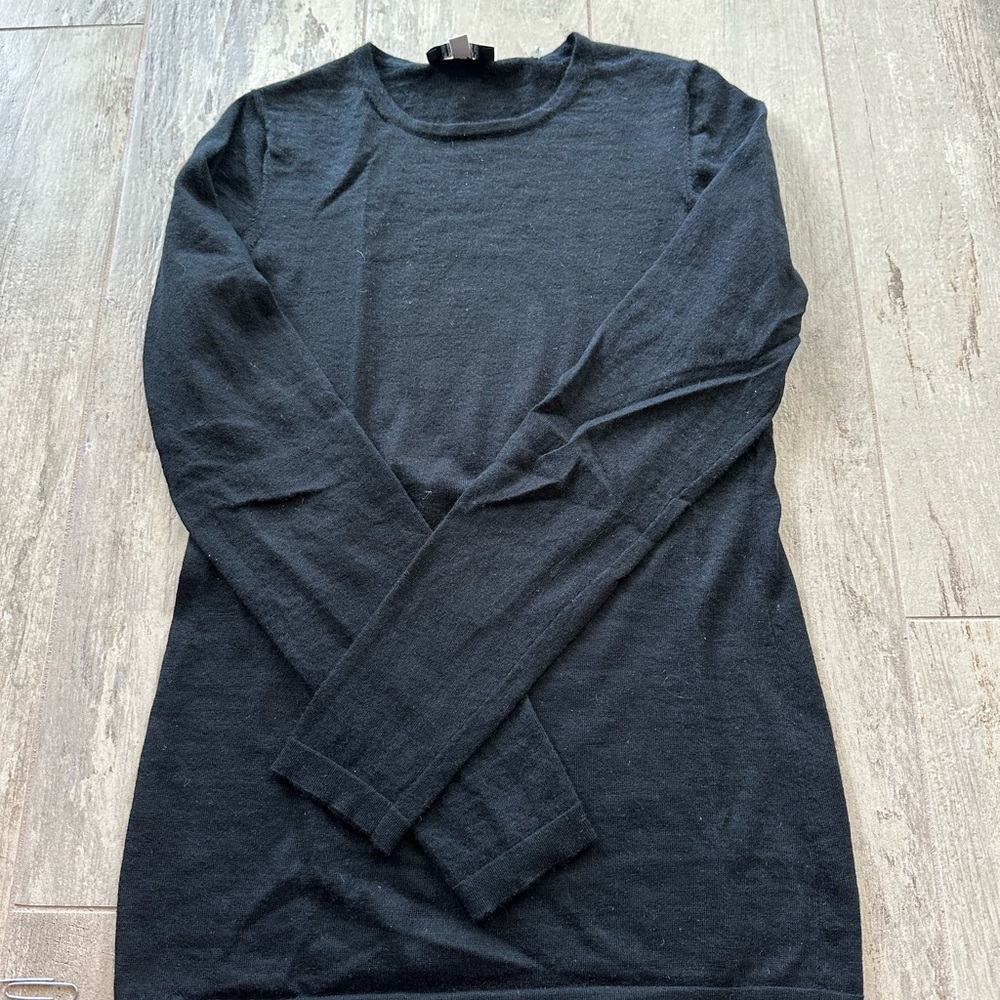 Forte Cashmere Black Crew Neck Sweater